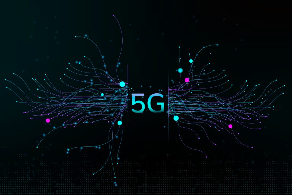 5G network connections visualized over a futuristic cityscape