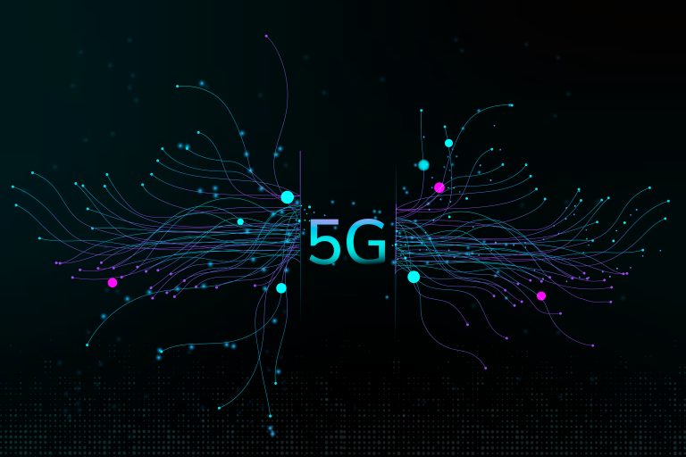 5G network connections visualized over a futuristic cityscape