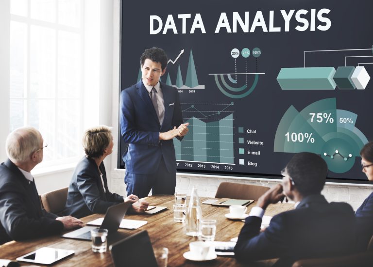 Business Intelligence dashboard visualizing big data analytics trends