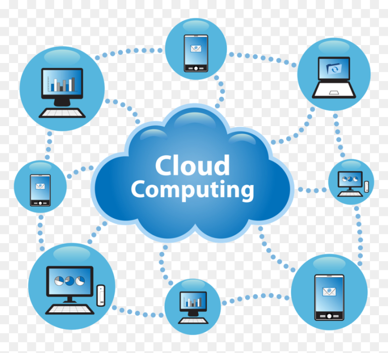 Modern data center with servers representing AWS cloud computing