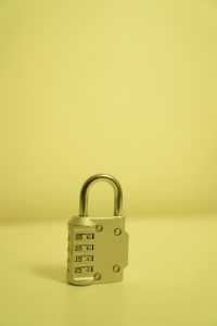 Digital padlock representing cybersecurity and data protection.