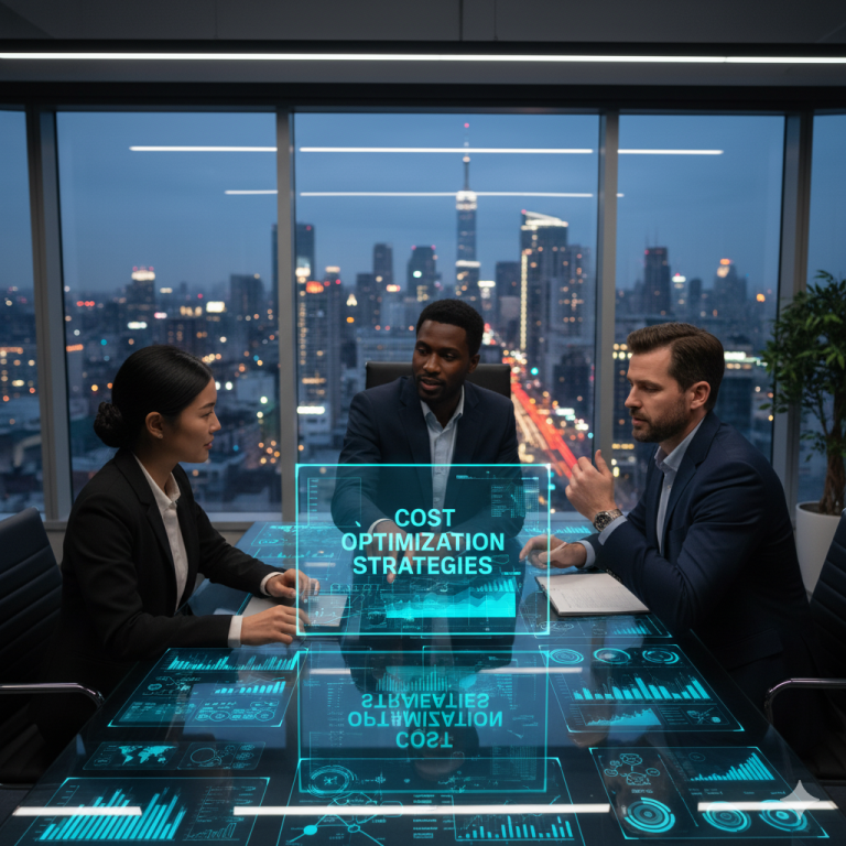 IT consultants discussing cost optimization strategies