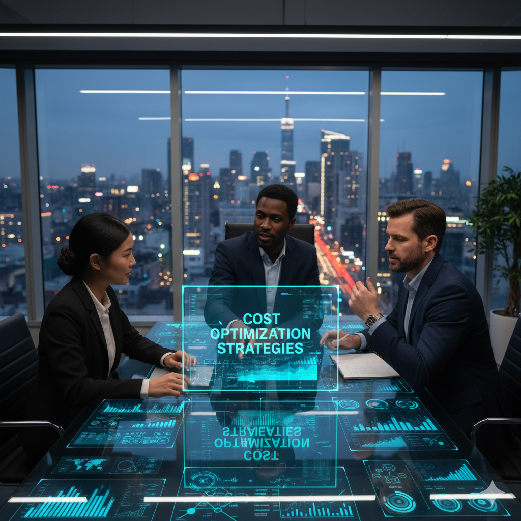 IT consultants discussing cost optimization strategies