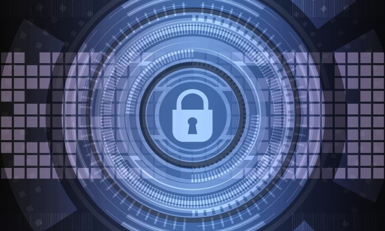 Digital lock representing cybersecurity protection and network defense