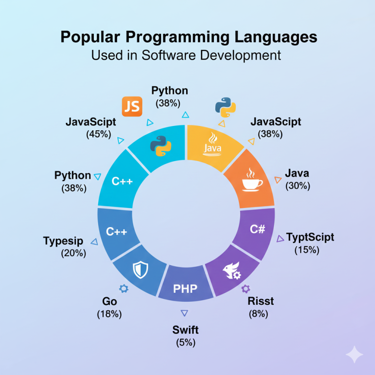 Popular programming languages used in software development